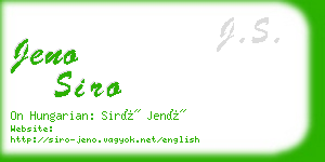 jeno siro business card